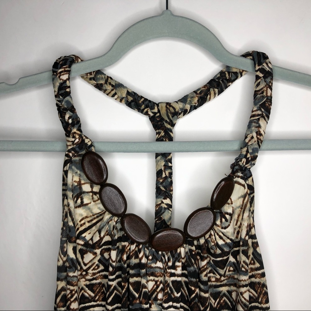 IZ BYER sleeveless dress with wooden bead neckline - Picture 3 of 6